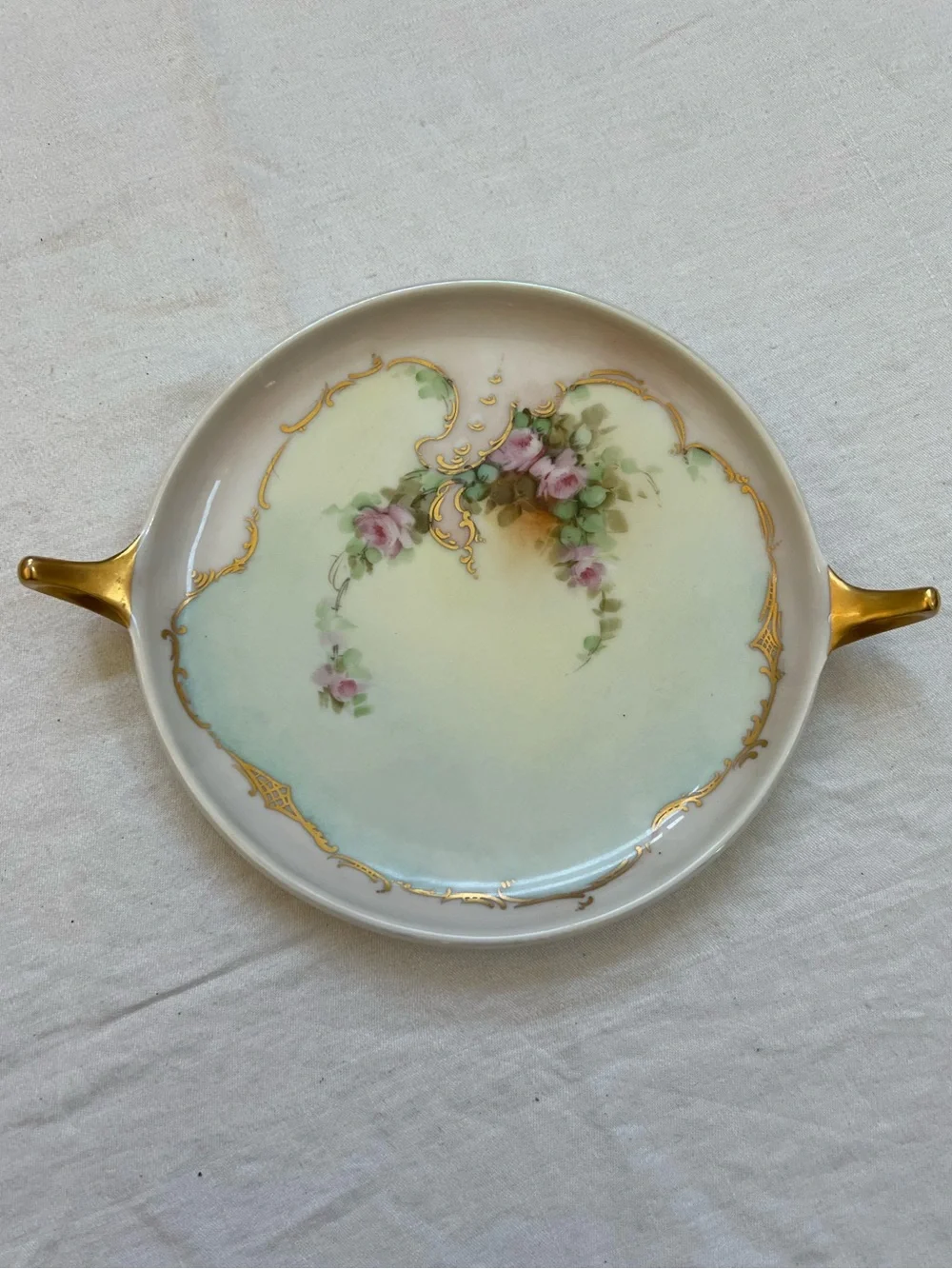Rosenthal Selb Bavaria Donatello Gold Handled Plate Carnaval Glass Hecklin MN